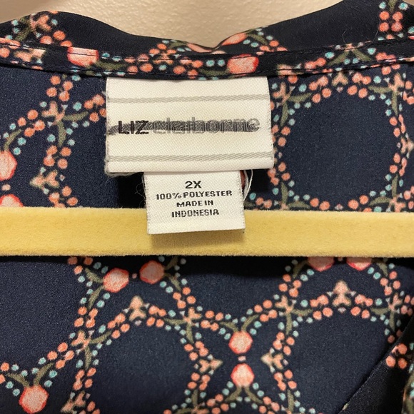 SOLD Liz Claiborne Blue Long Sleeve Blouse - Picture 3 of 3